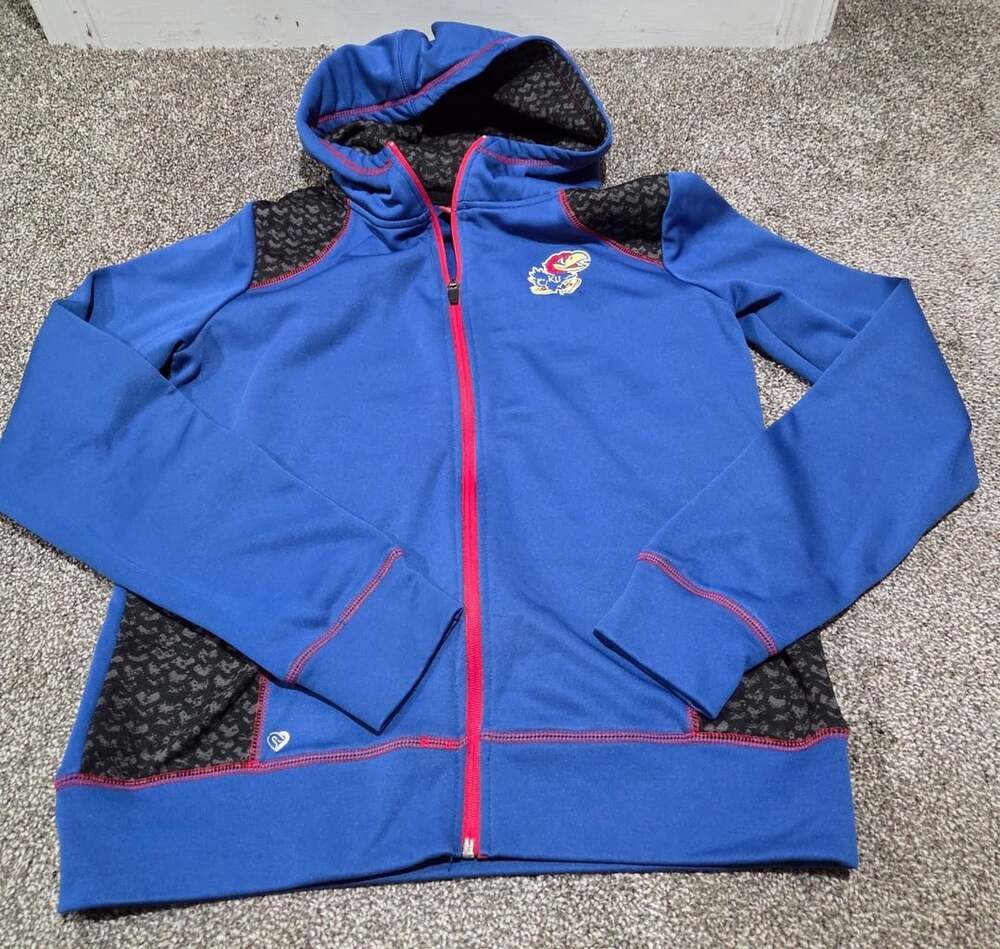 Colosseum Kansas Jayhawks Full-Zip Hoodie Blue large